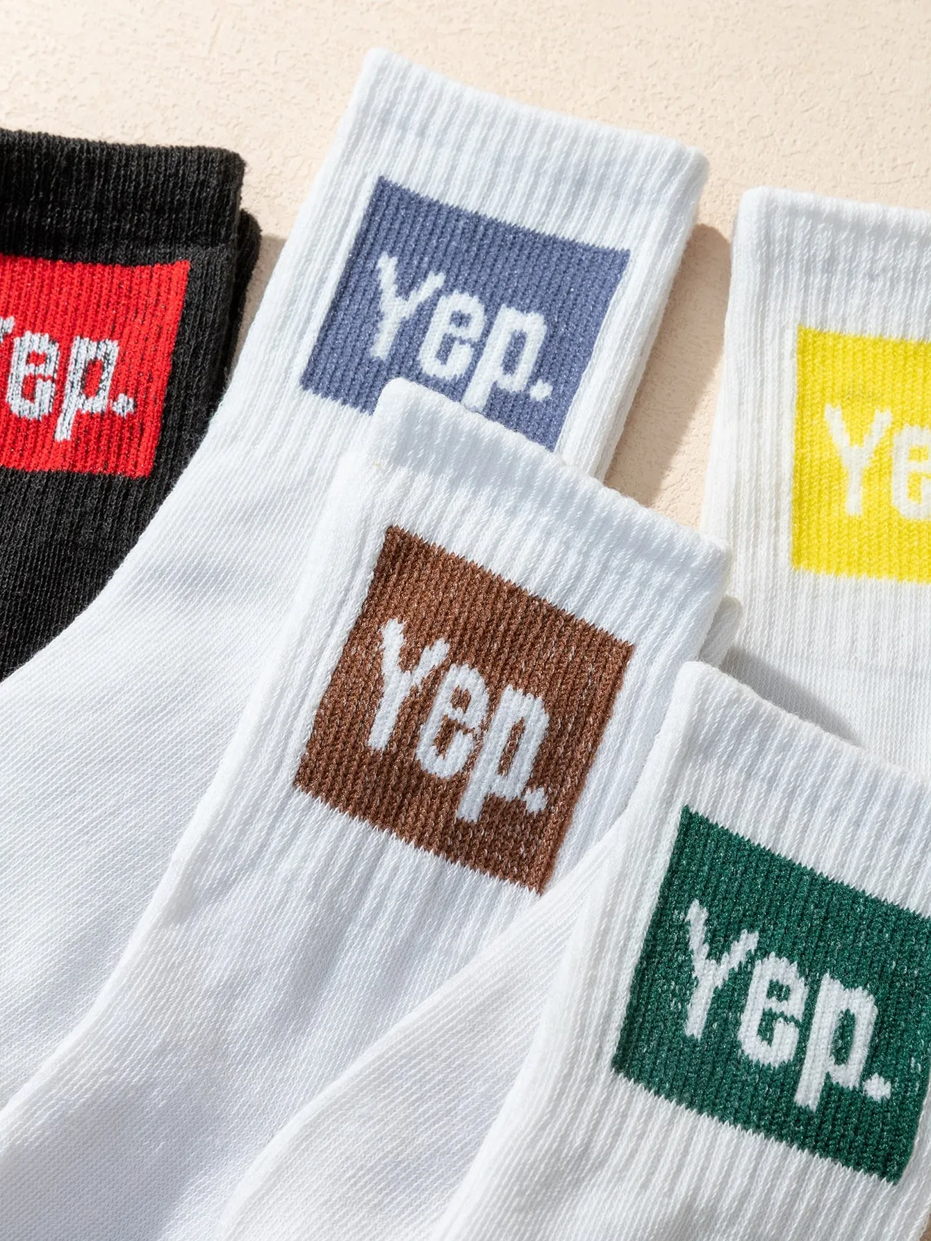 10pairs Letter Graphic Crew Socks