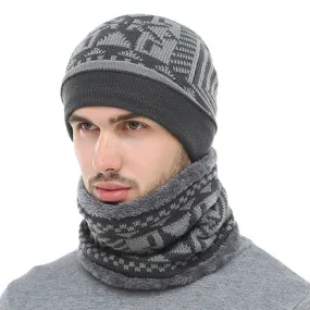 2 Piece Winter Knitted Beanie and Scarf