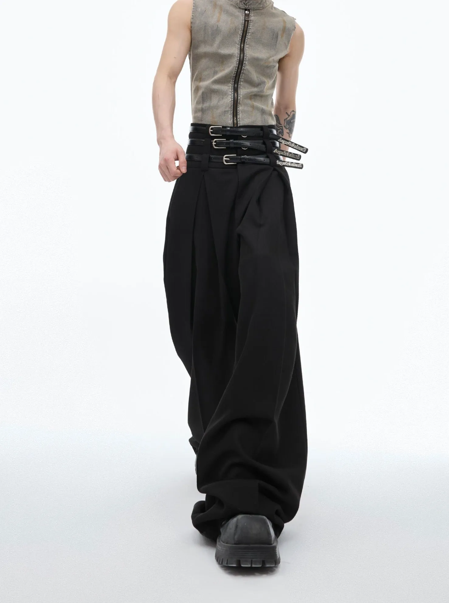 【24s Jun.】Draped Pleated Waistband Casual Pants