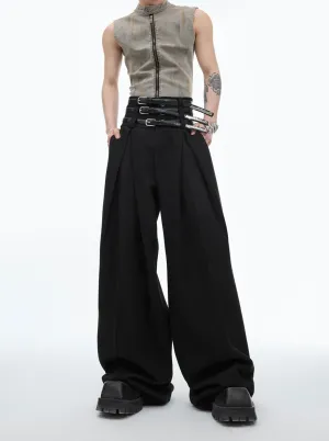 【24s Jun.】Draped Pleated Waistband Casual Pants