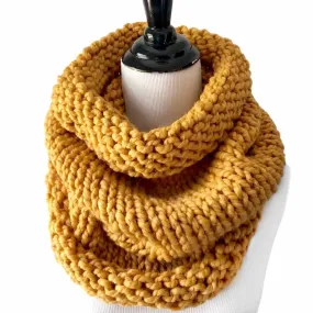 (30% Off) Cowl Large - Tapered Neckwarmer in Solid Mustard Yellow by Nickichicki