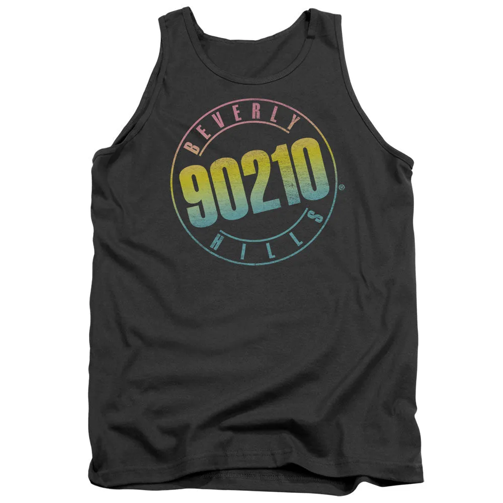 90210 Color Blend Logo Mens Tank Top Shirt Charcoal