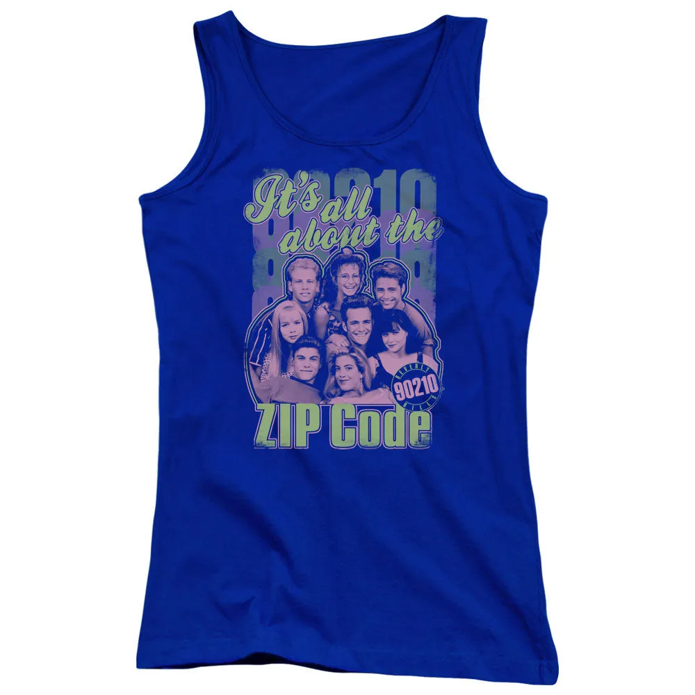 90210 Zip Code Womens Tank Top Shirt Royal Blue