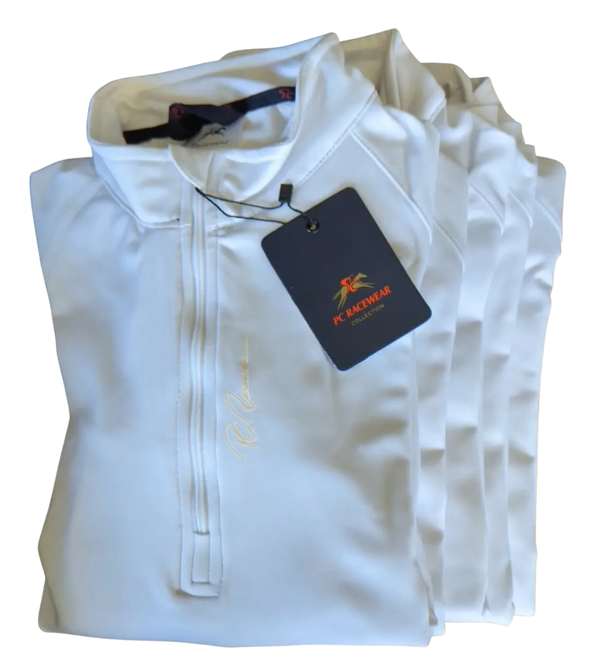 Adults Half Zip Baselayer - Short Sleeve - Signature White