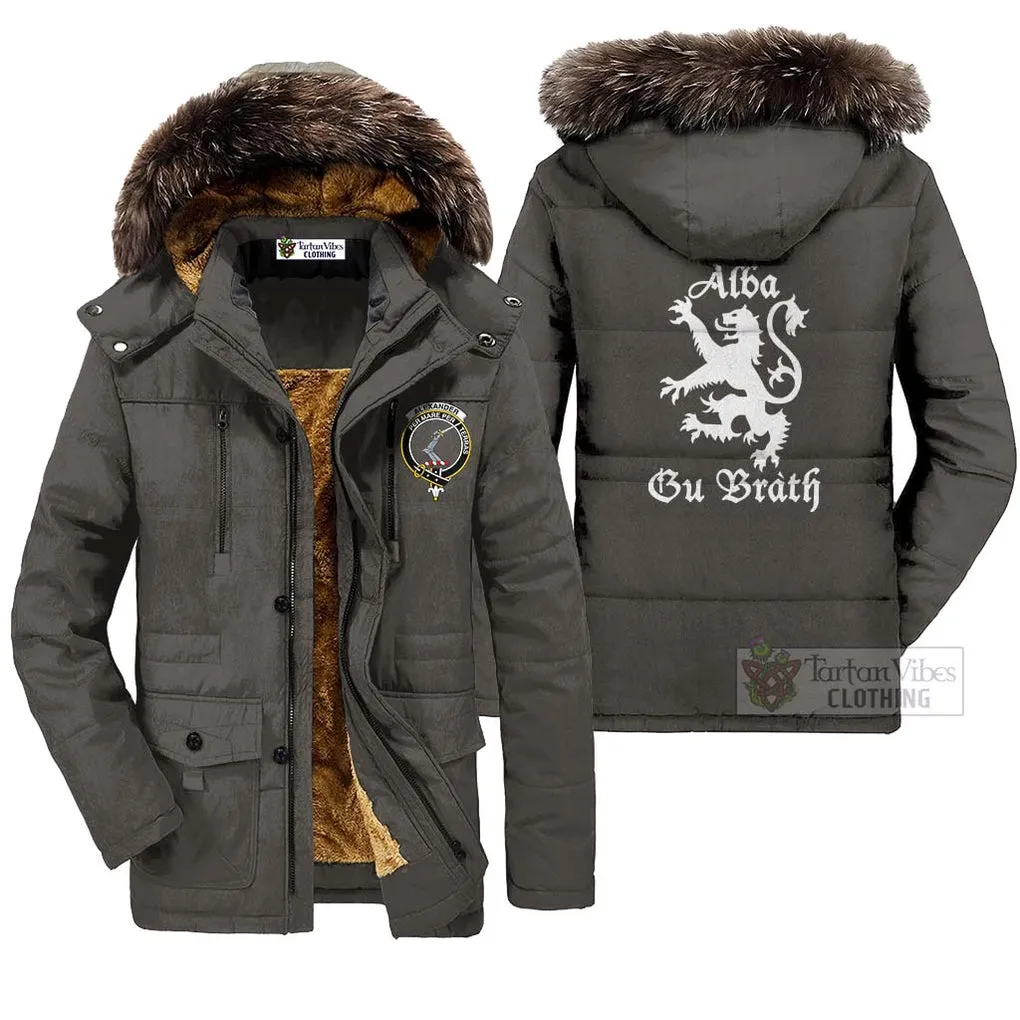 Alexander Family Crest Parka Jacket Lion Rampant Alba Gu Brath Style