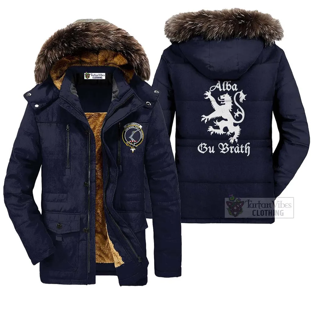 Alexander Family Crest Parka Jacket Lion Rampant Alba Gu Brath Style