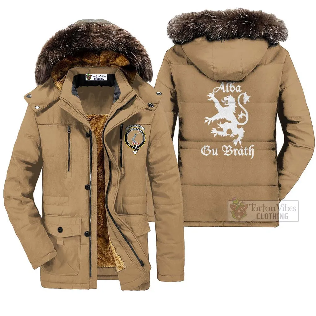 Alexander Family Crest Parka Jacket Lion Rampant Alba Gu Brath Style