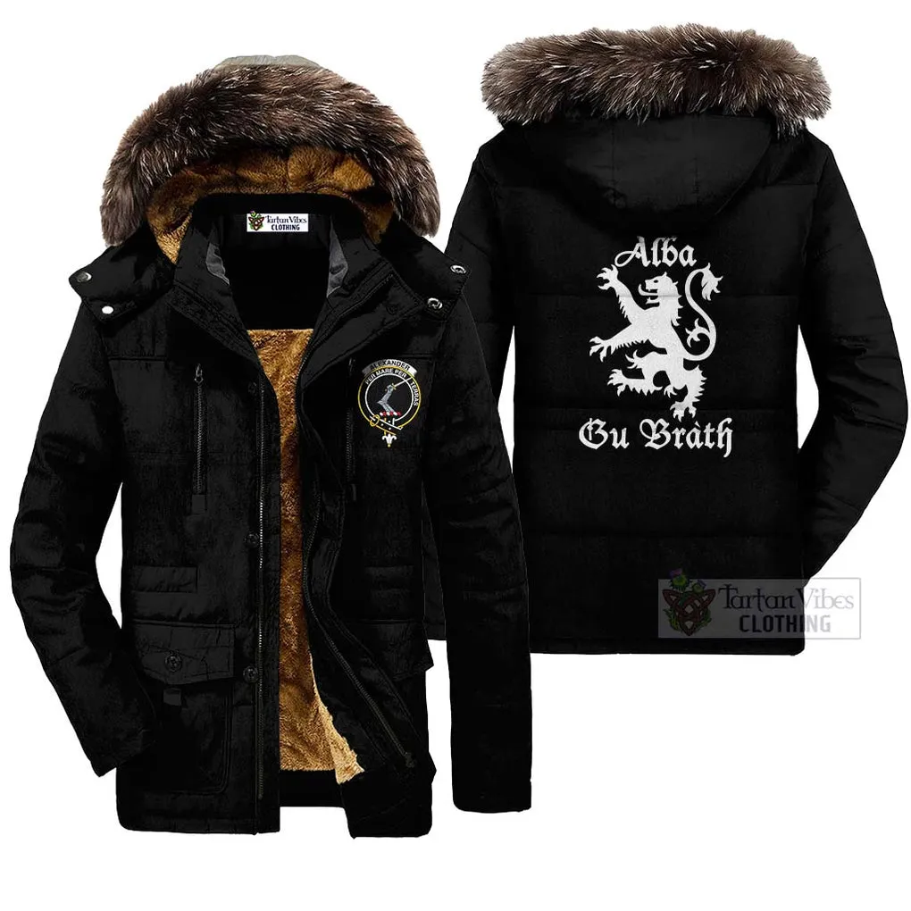 Alexander Family Crest Parka Jacket Lion Rampant Alba Gu Brath Style