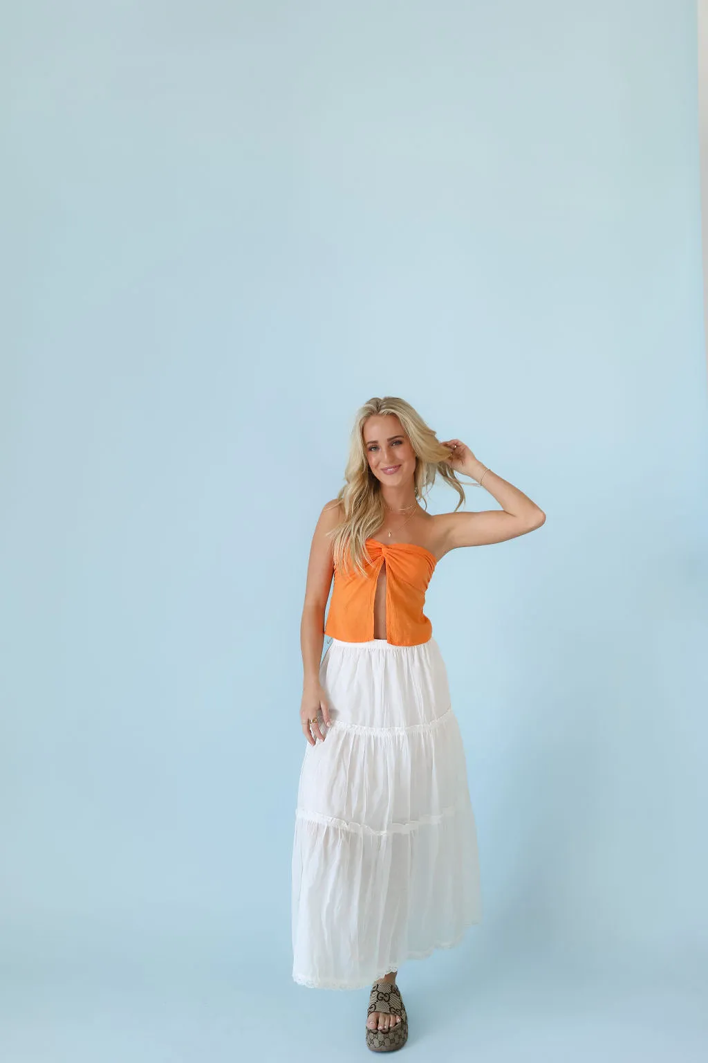 Ali Maxi Skirt - White