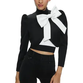 Alice and Olivia Womens Bow Cropped Bolero