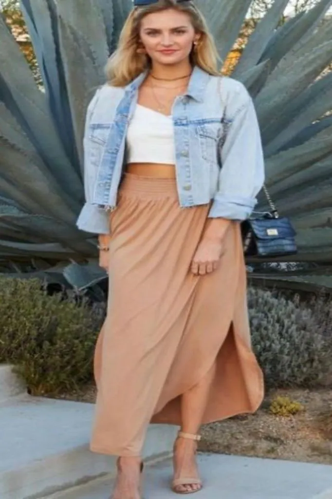 Allegra Maxi Camel Skirt