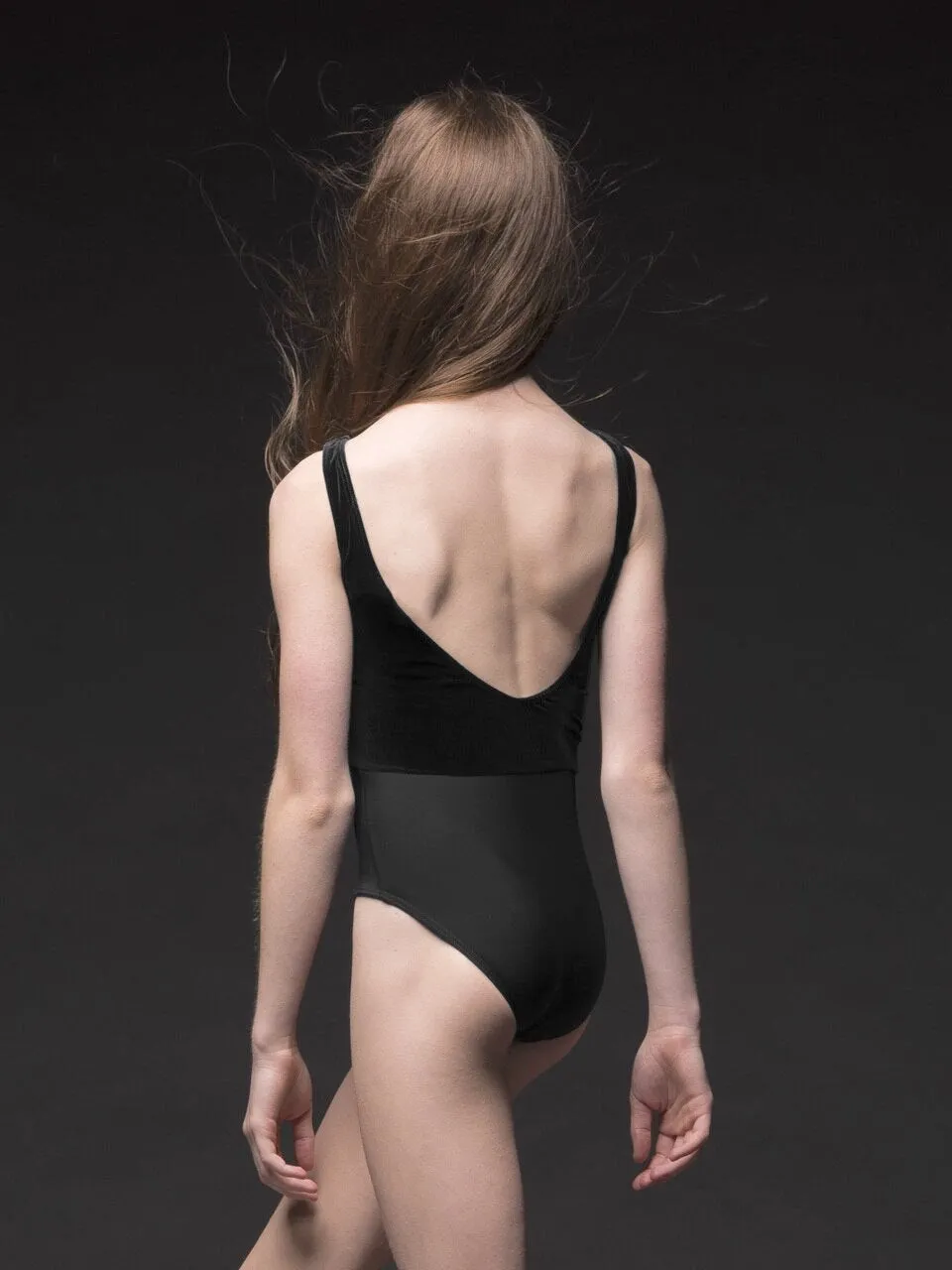 Allison Kids Black Velvet Leotard RTW