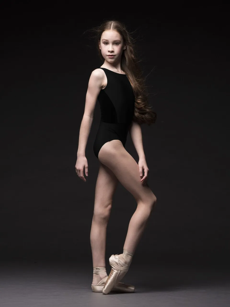 Allison Kids Black Velvet Leotard RTW