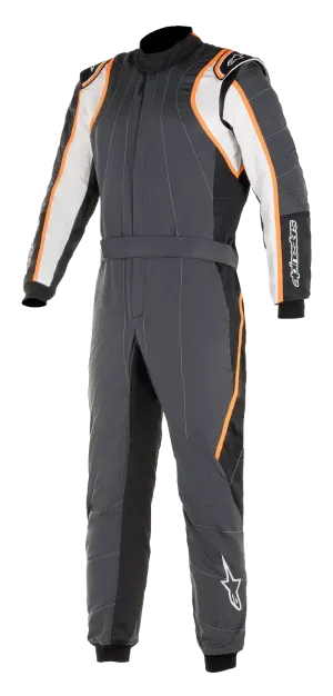 ALPINESTARS 3355020_1424_64 Auto racing suit GP Race V2 FIA Anthracite / White / Orange, Size 64