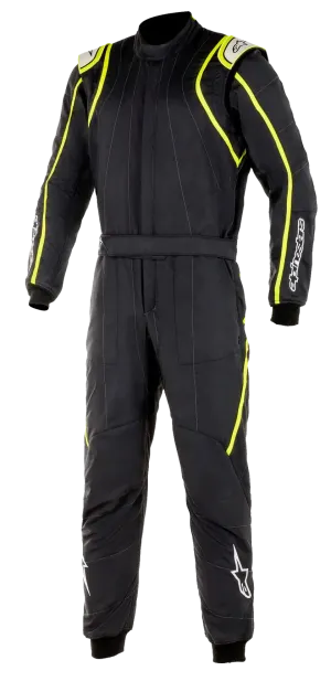 ALPINESTARS 3355020_155_62 Auto racing suit GP Race V2 FIA Black / Yellow fluo, Size 62