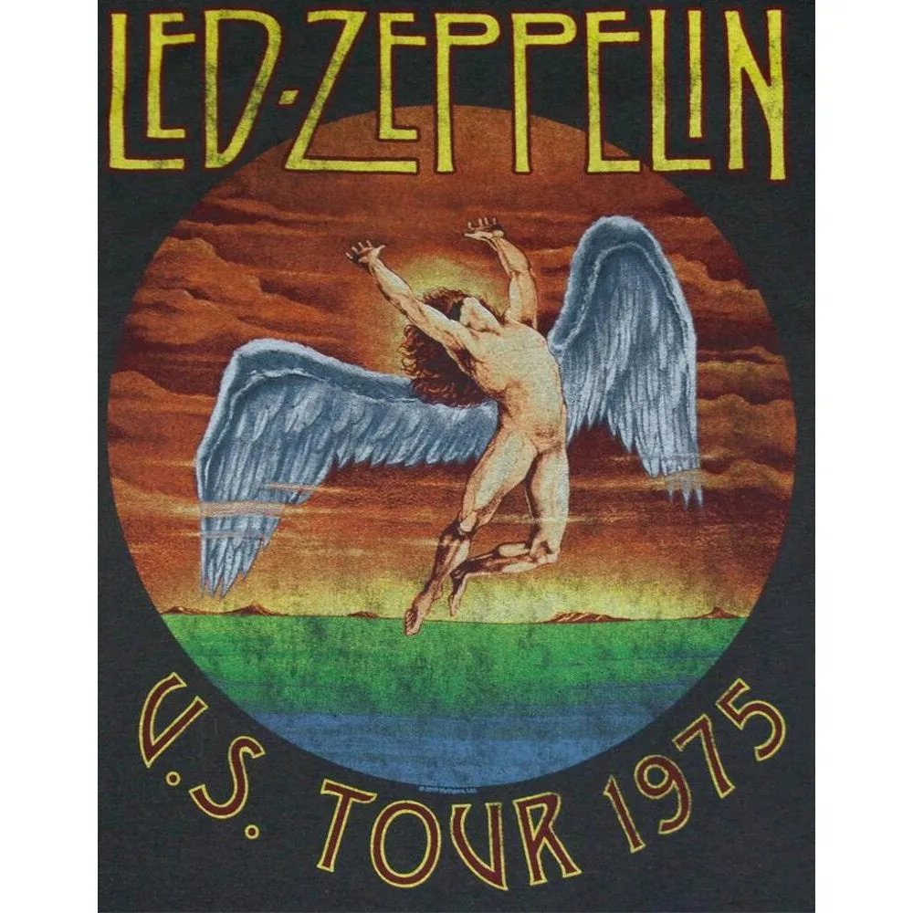 Amplified Mens Led Zeppelin Tour 75 T-Shirt