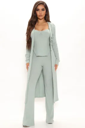 Anais 3 Piece Pant Set - Sage