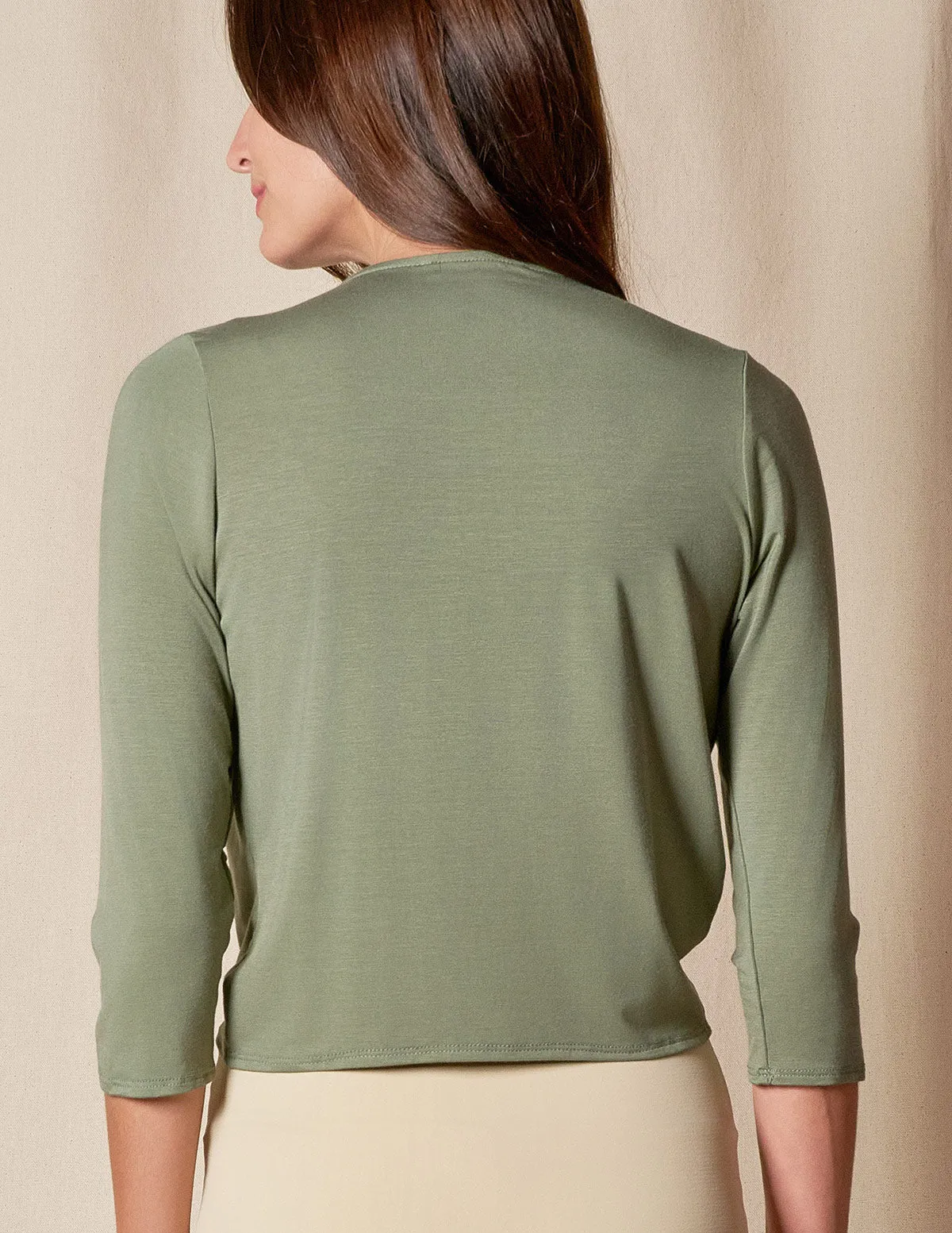 Bamboo Open Front Shrug - Sage