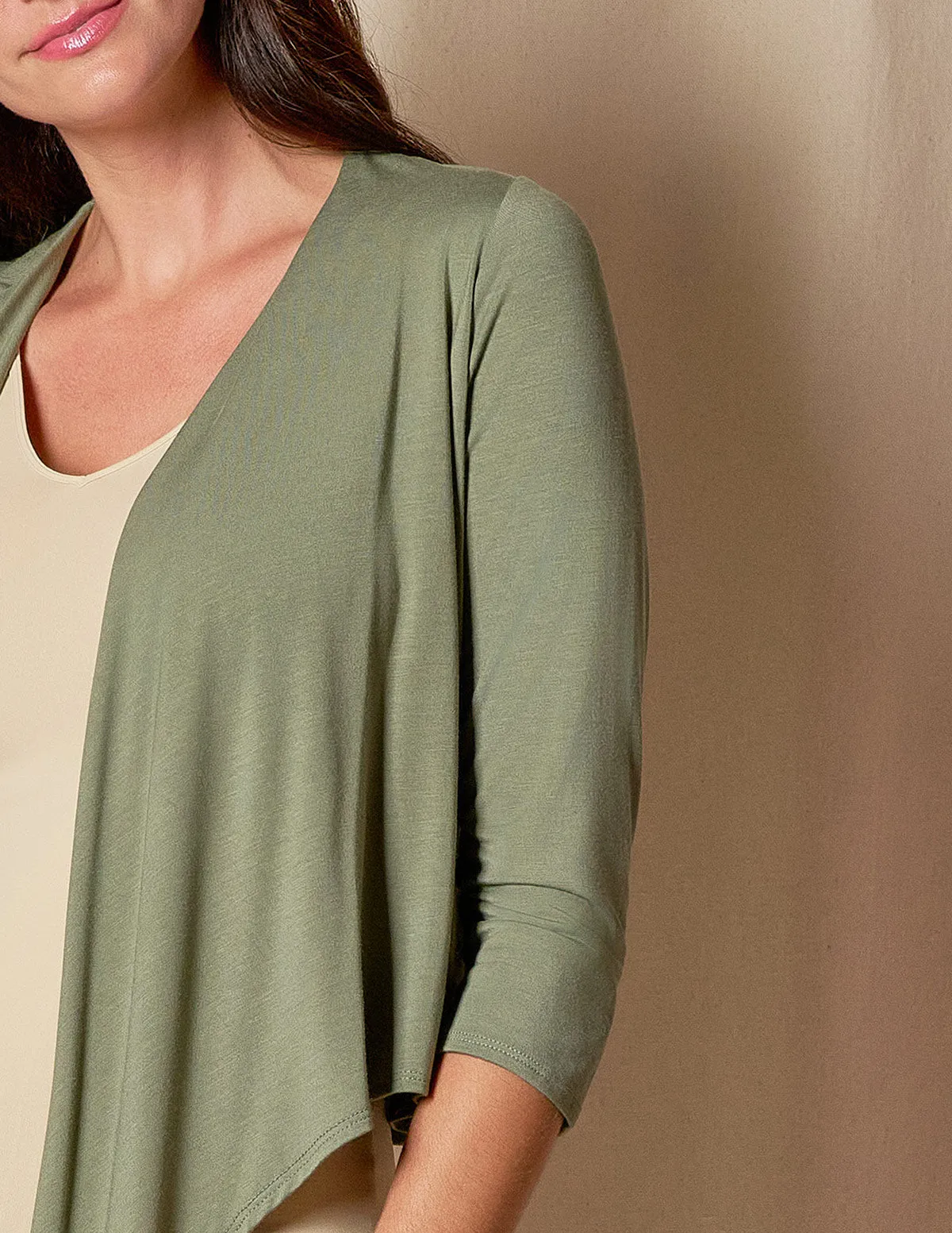 Bamboo Open Front Shrug - Sage