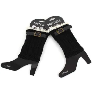 BC10114 Fashion Buckled Crochet Boot Cuffs/Leg Warmers