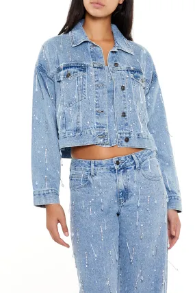 Beaded Rhinestone Denim Jacket