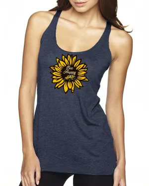 Bee Happy Sunflower Racerback Tank