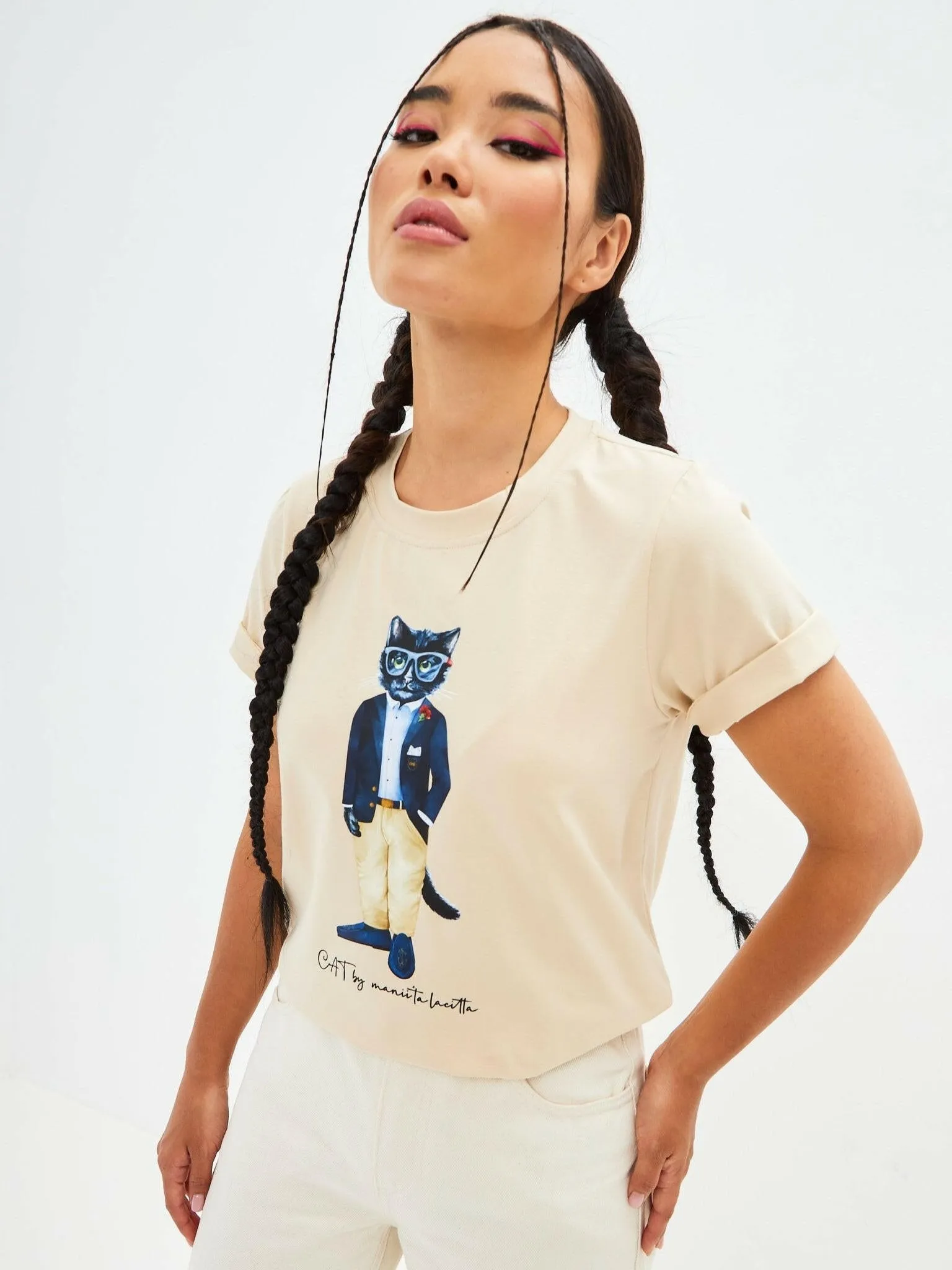 Beige Printed T-shirt REGATTA CAT