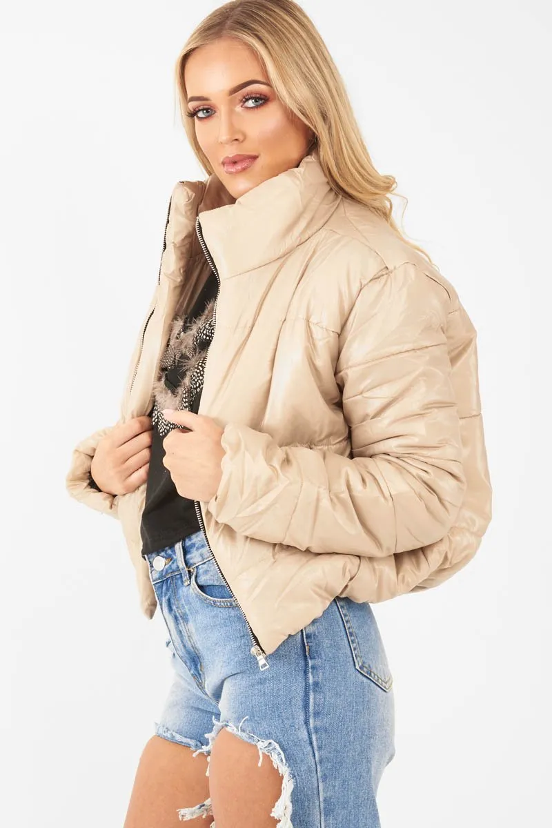 Beige Puffer Coat - Alyssa