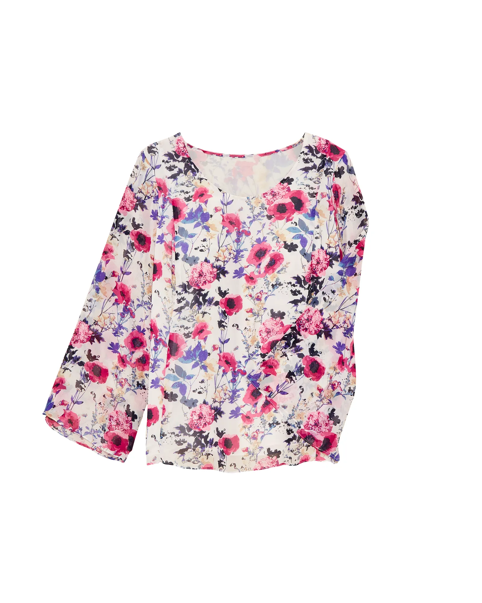 Bella Blouse | White / Pink