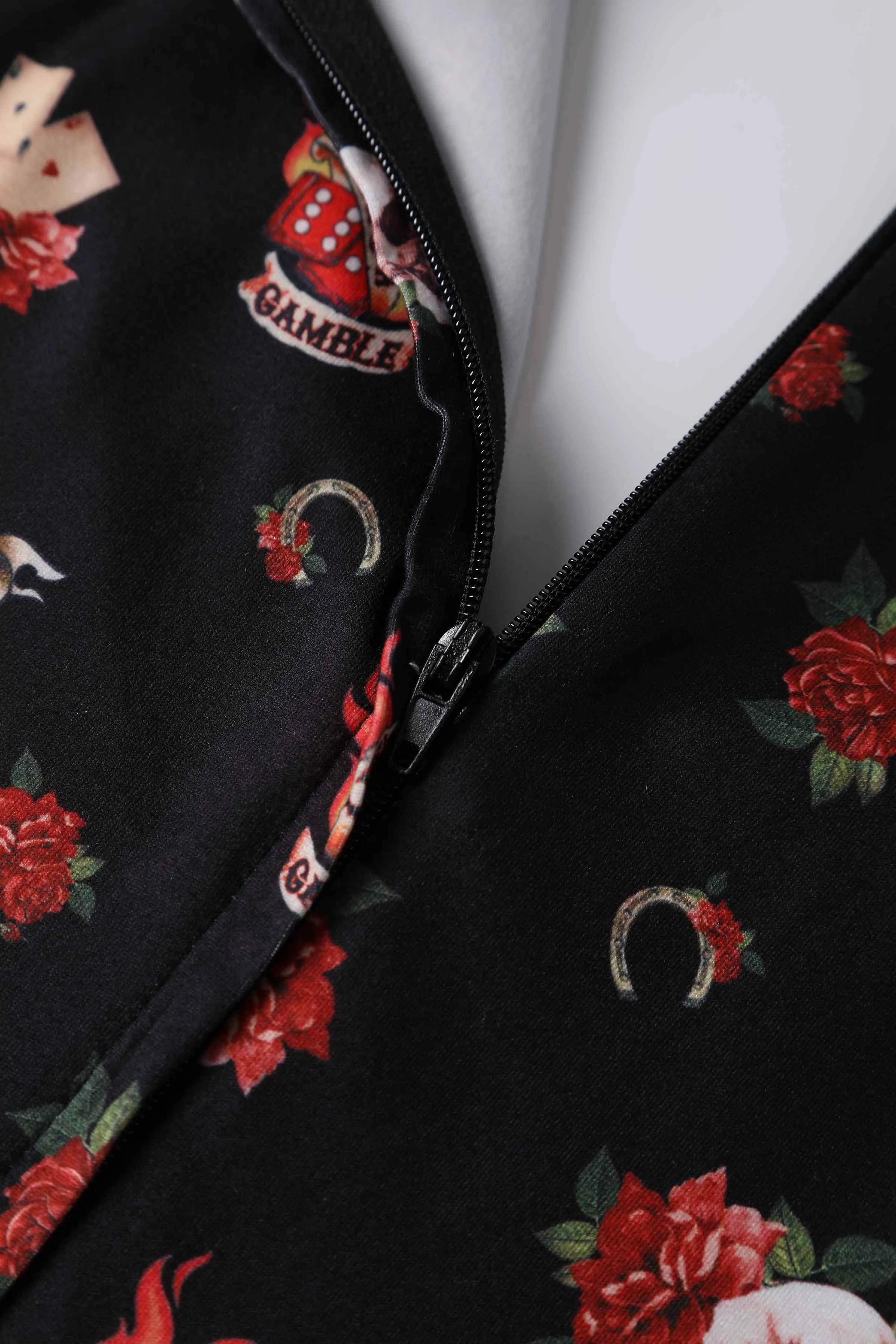 Billie Black Rockabilly Skull & Rose Dress