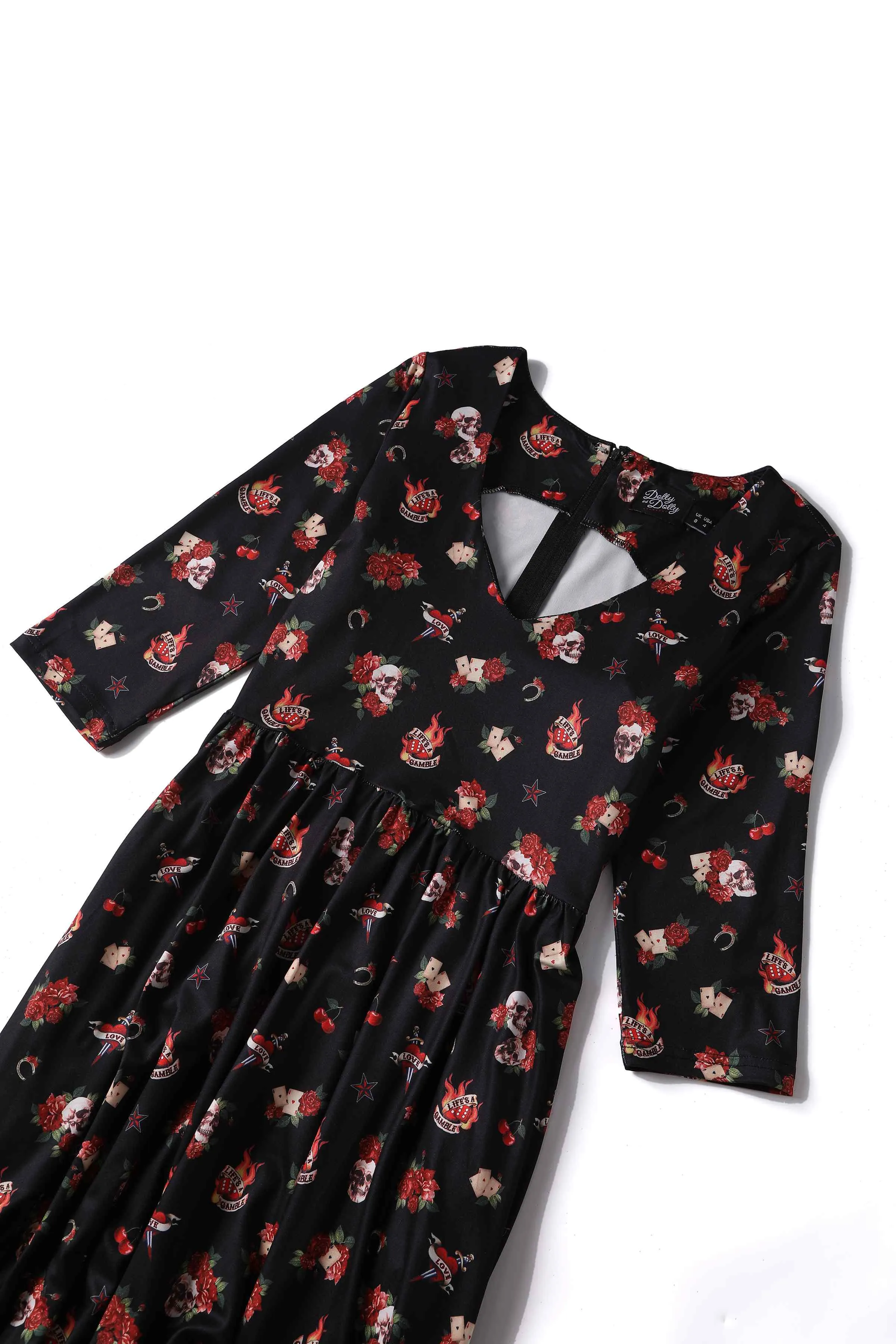 Billie Black Rockabilly Skull & Rose Dress