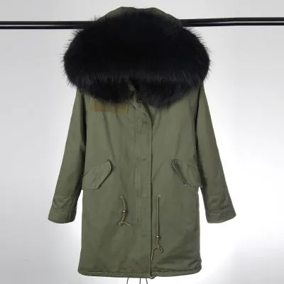 Black Fur Green Parka