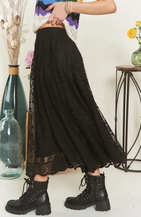 Black Lace Maxi Skirt