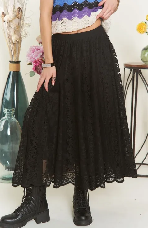 Black Lace Maxi Skirt