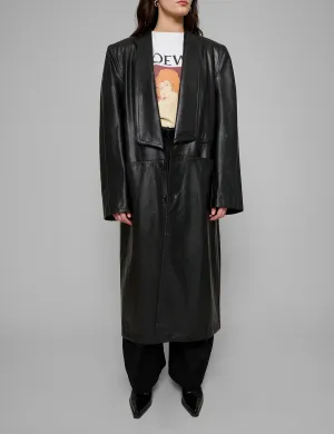 Black Leather Trench Coat