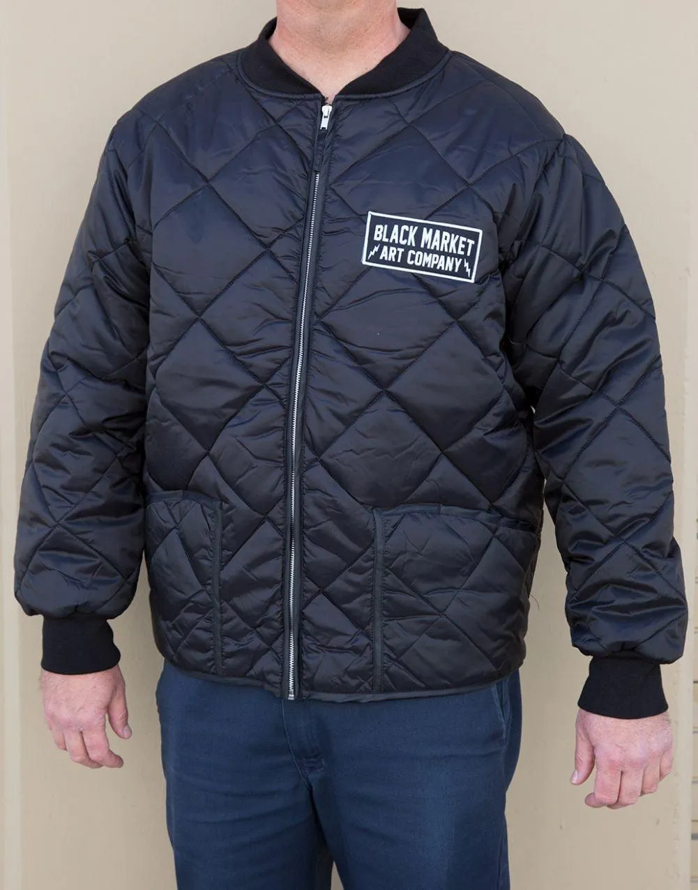 Black Market Diamond Quilted Nylon Jacket Lined Jacket