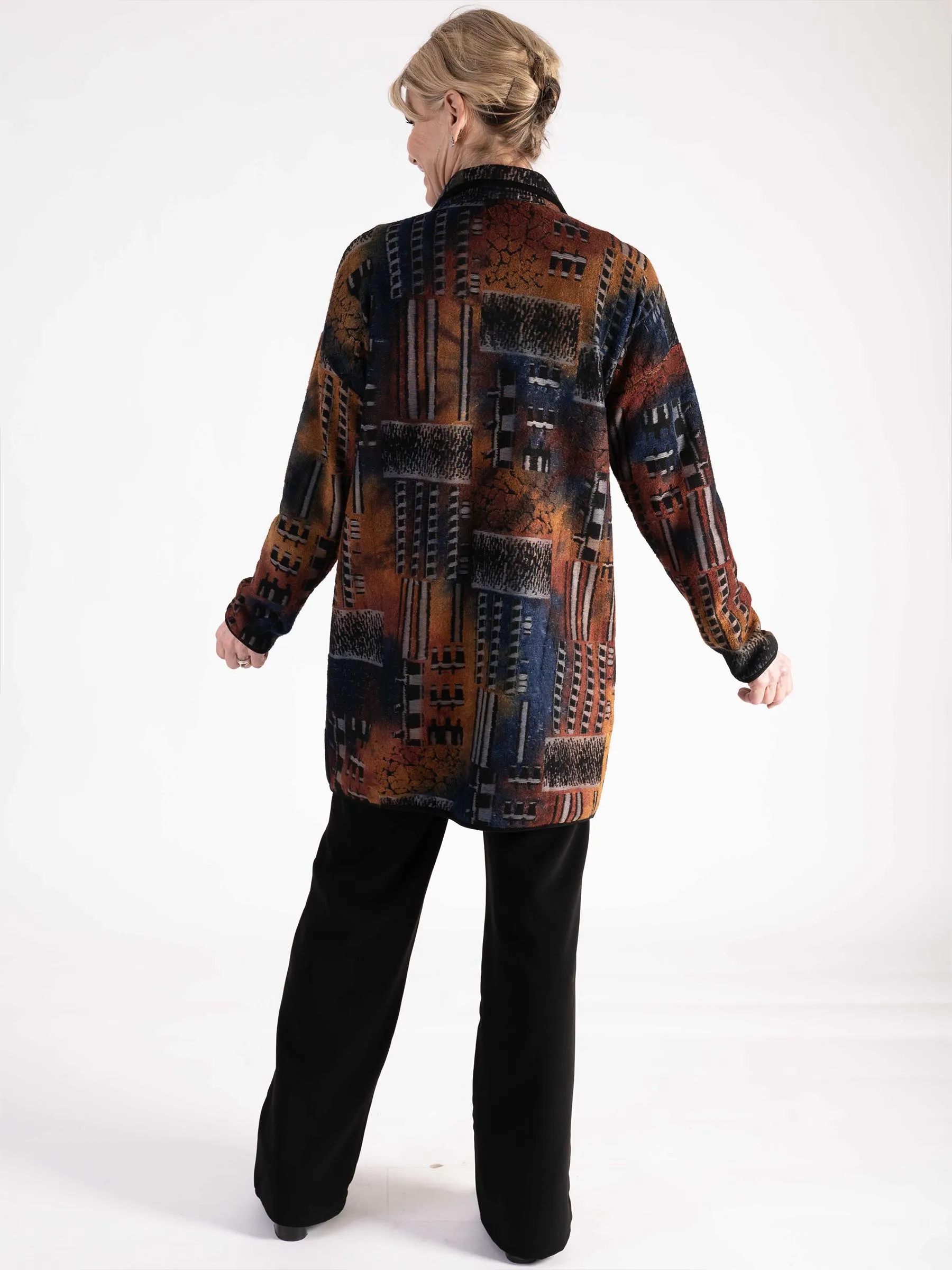 Black/Burnt Orange Art Gallery Coat