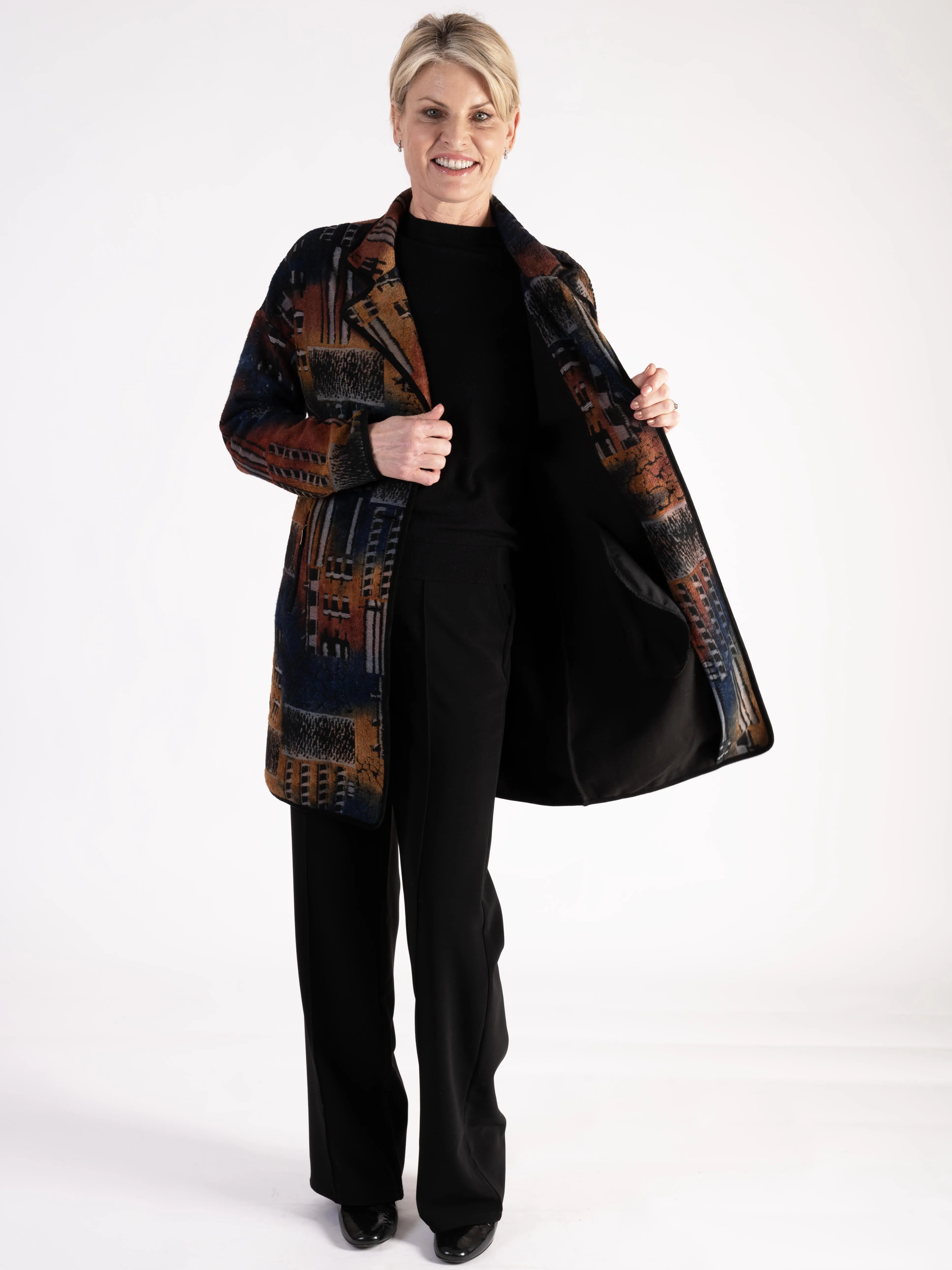 Black/Burnt Orange Art Gallery Coat