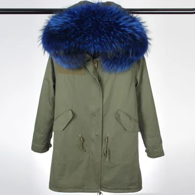 Blue Fur Green Parka