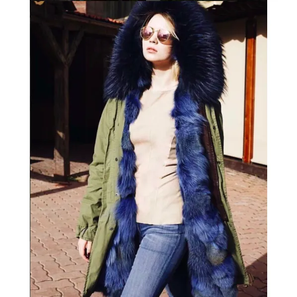 Blue Fur Green Parka