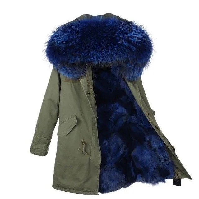 Blue Fur Green Parka