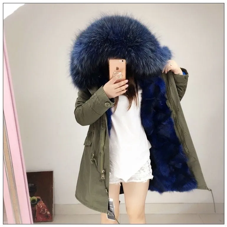 Blue Fur Green Parka