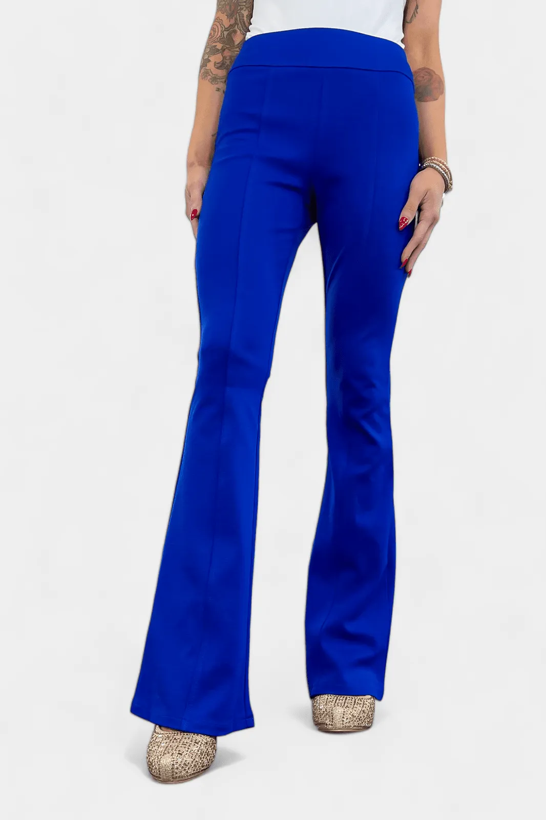 Blue High Waisted Flare Pants [NO RETURNS]