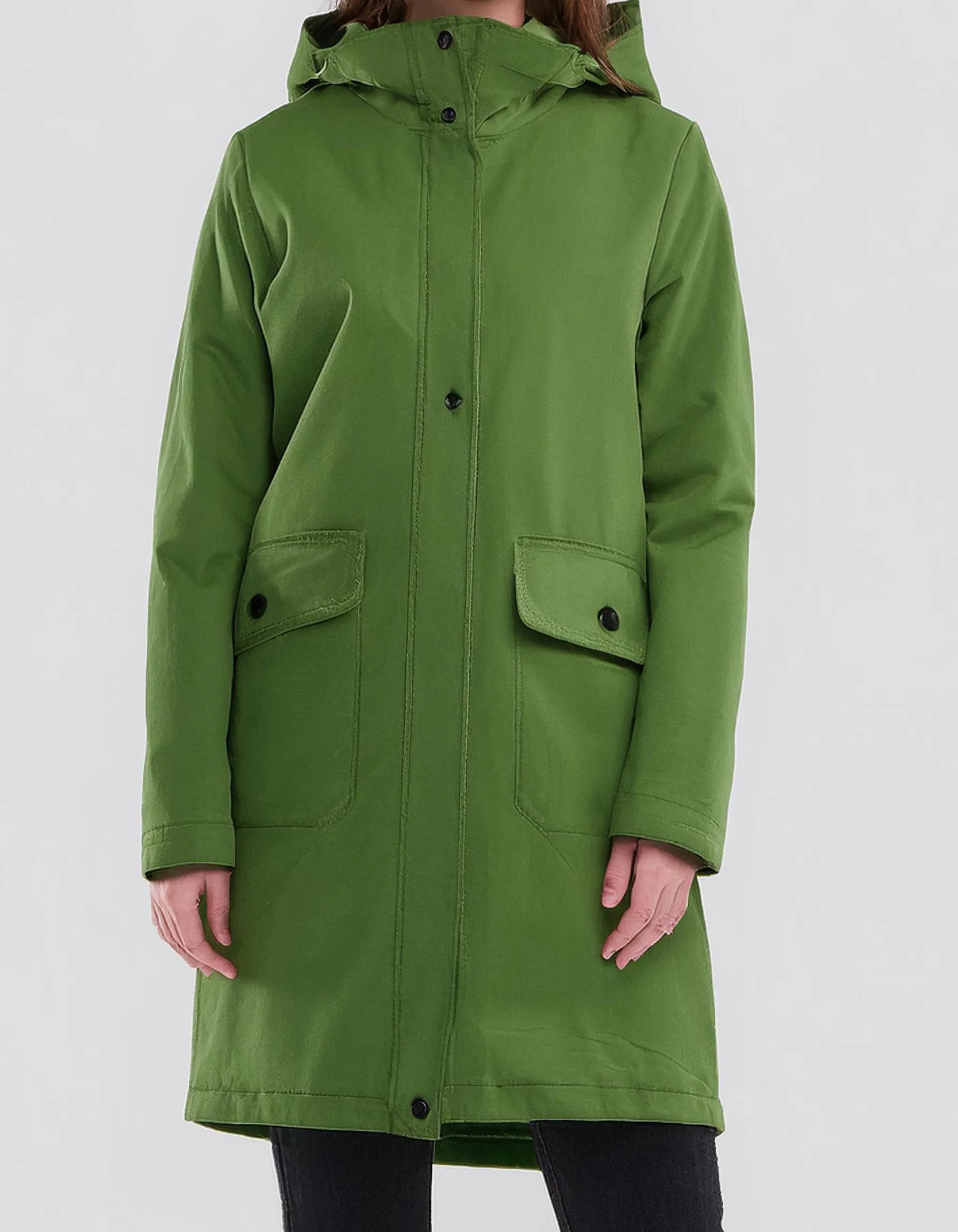 Bright Green Warm Winter Parka with Hood