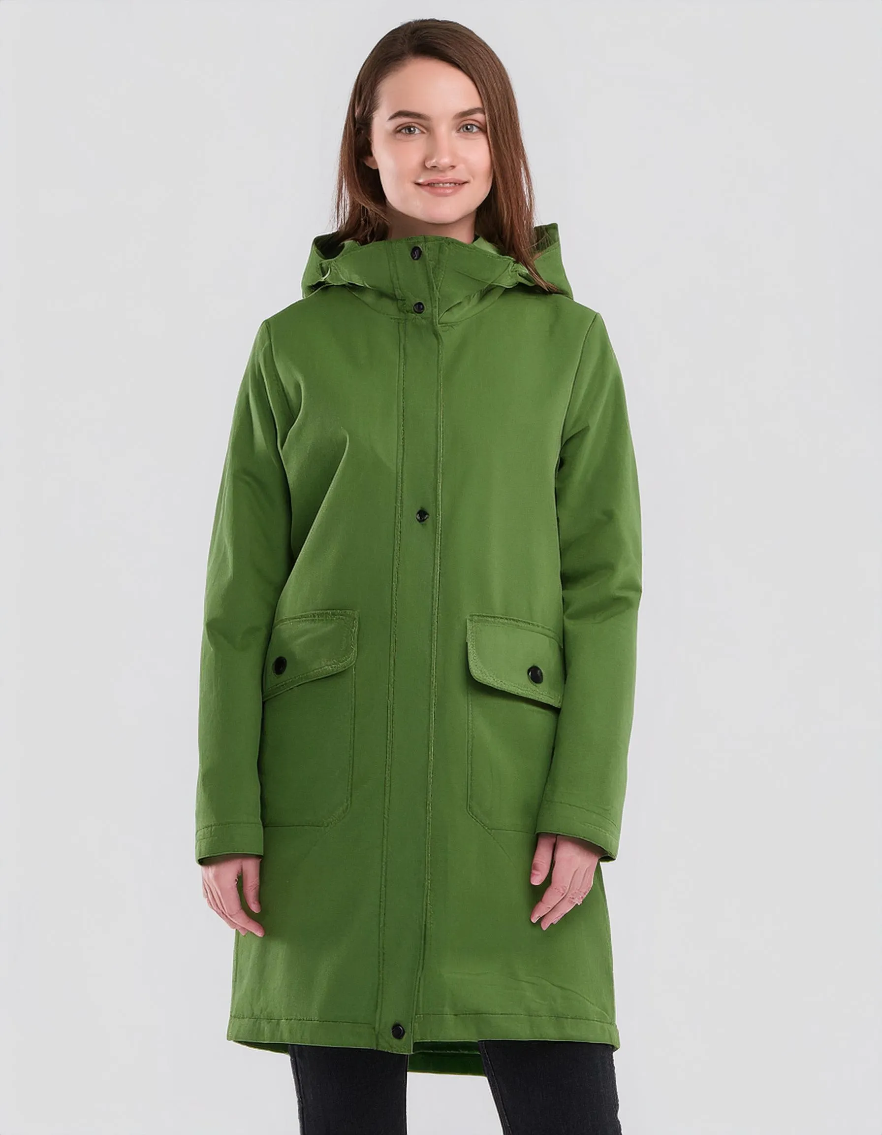 Bright Green Warm Winter Parka with Hood