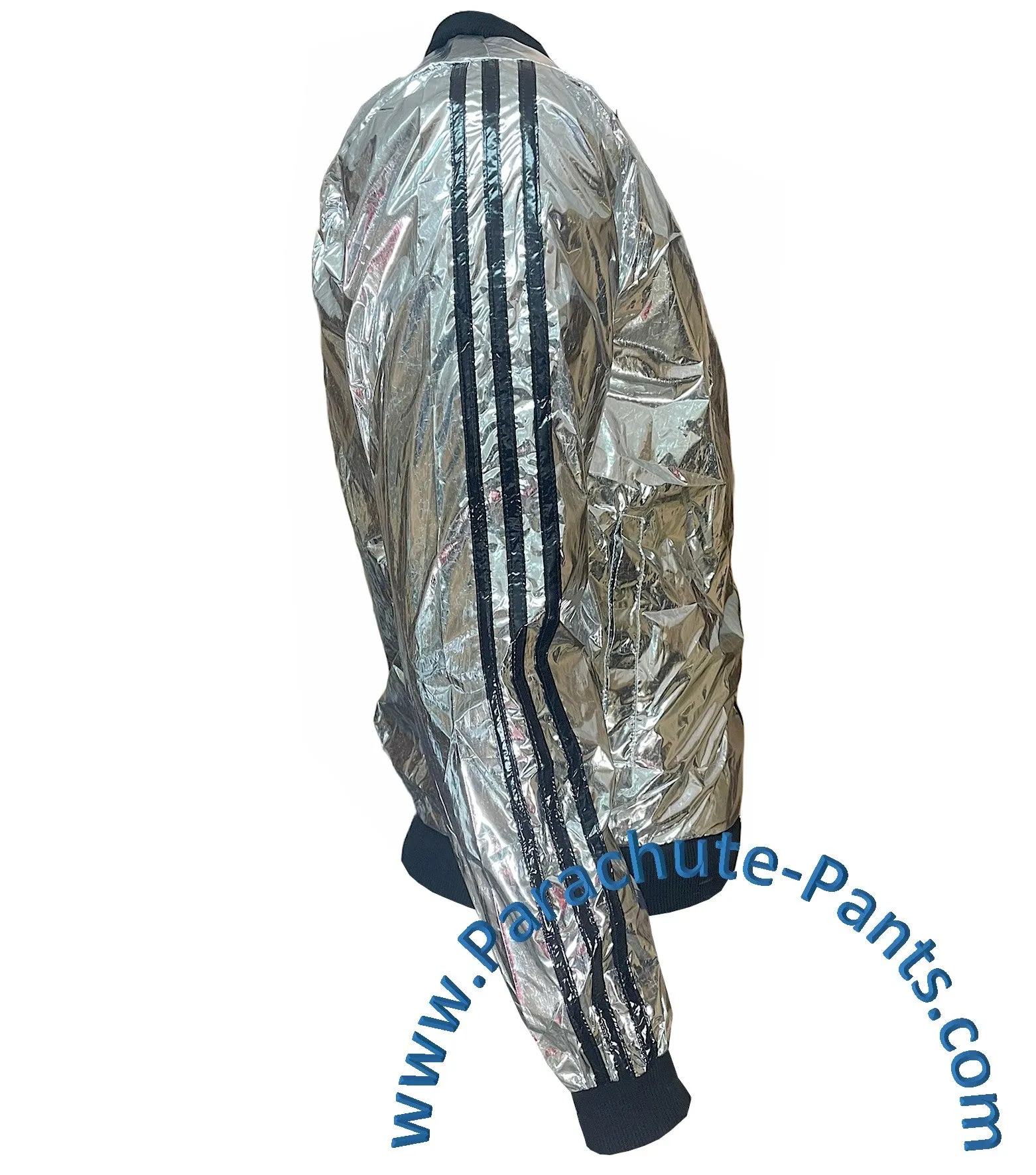 Bruno Silver Shiny Thin Nylon Wind Jacket