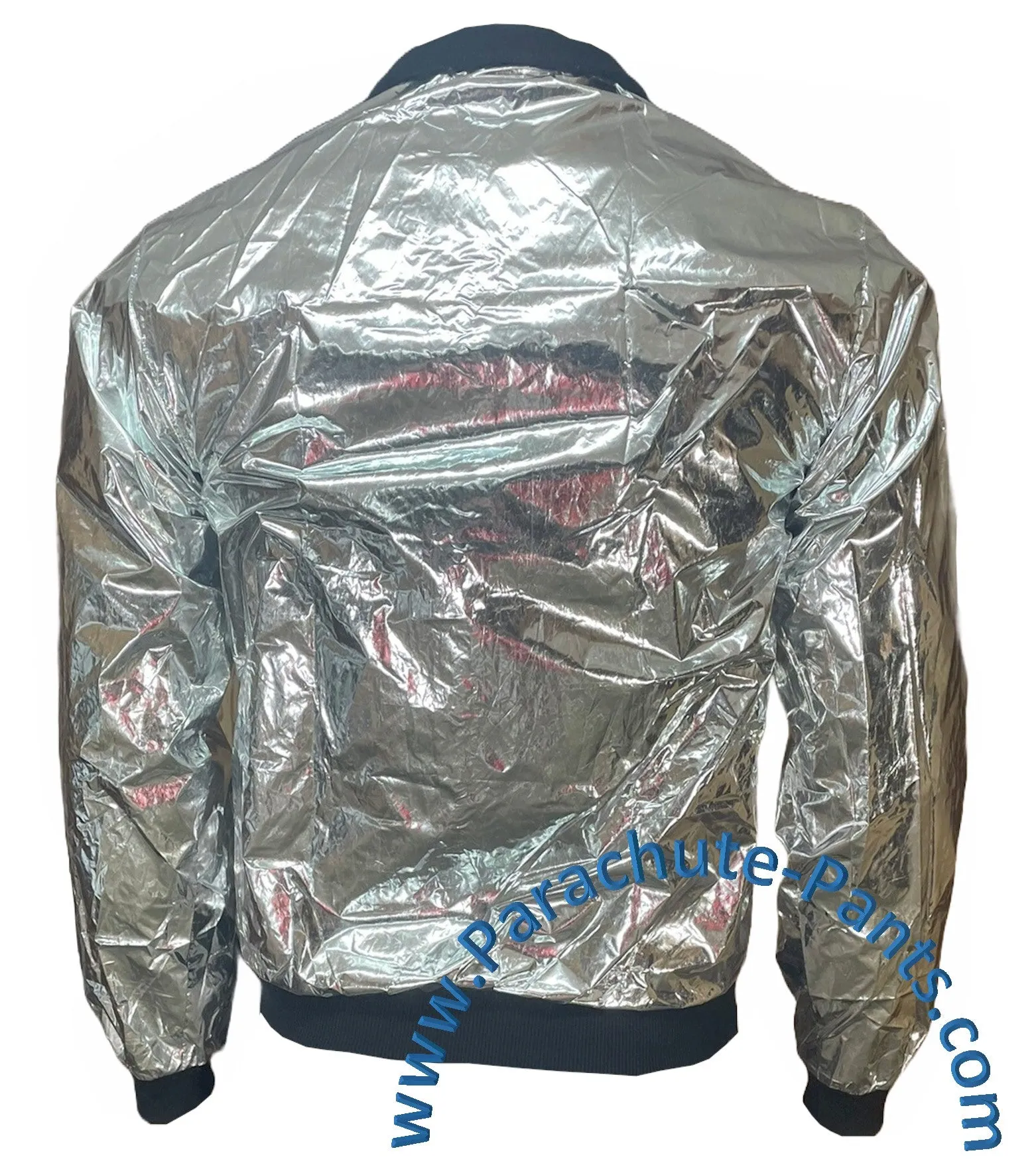 Bruno Silver Shiny Thin Nylon Wind Jacket