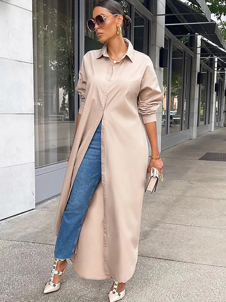 Button Down Long Sleeve Shirt Dress