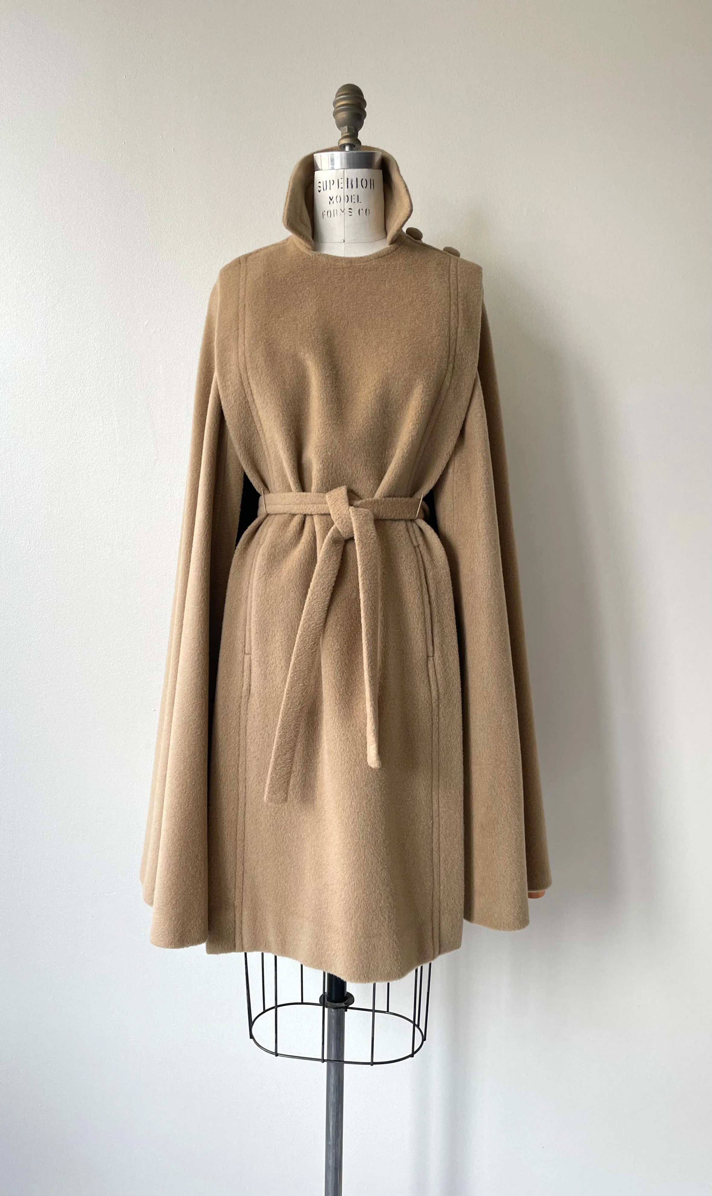 Camel Wool Cape Coat | 1970s