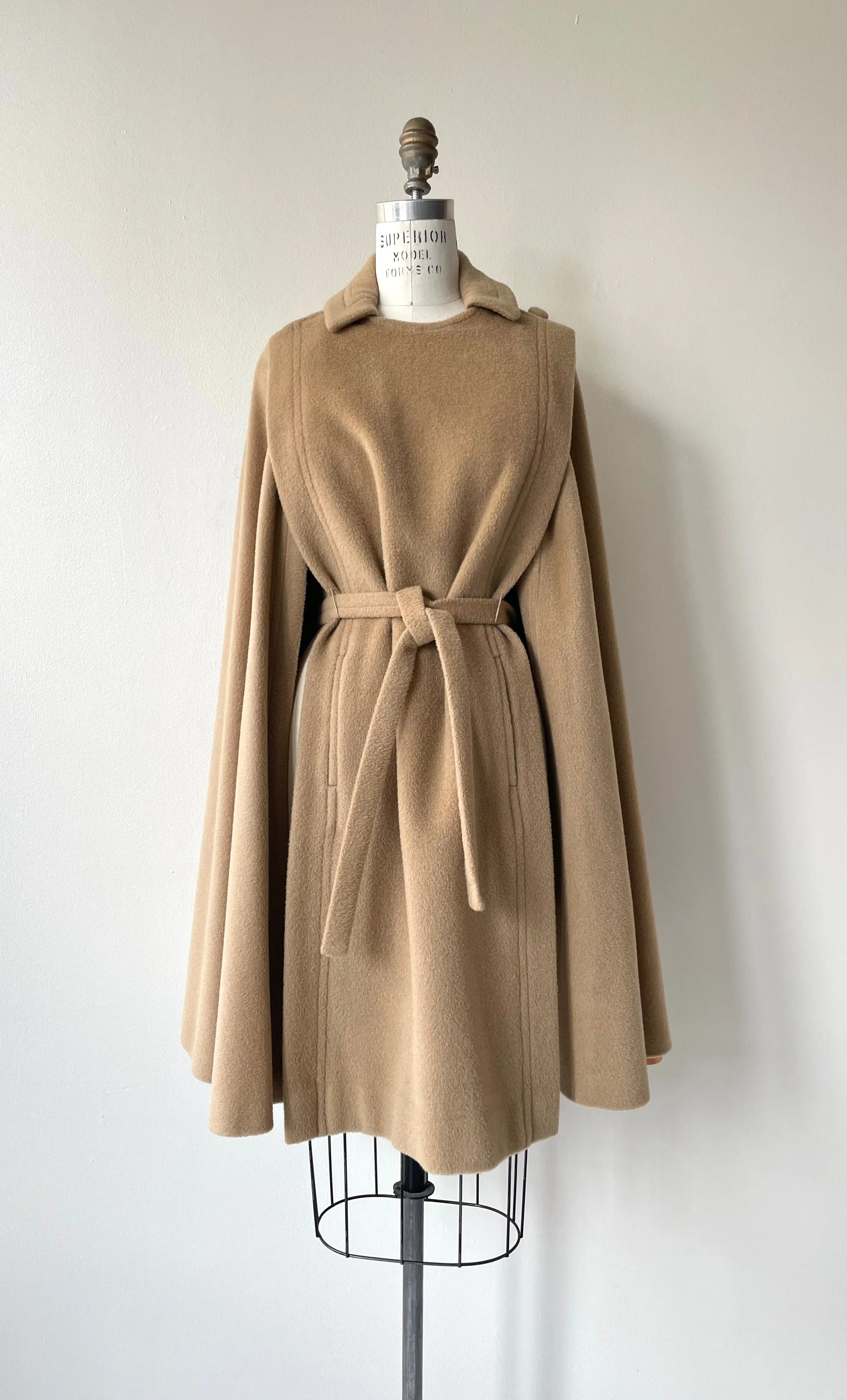 Camel Wool Cape Coat | 1970s